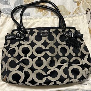 Coach Large Madison Optic Black and Gray Purse